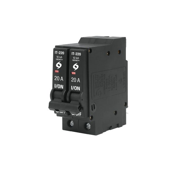 45877 - Interruptor de 2 polos 20A, enchufable, a granel, VOLTECK