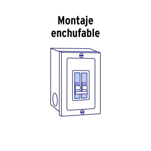 45877 - Interruptor de 2 polos 20A, enchufable, a granel, VOLTECK