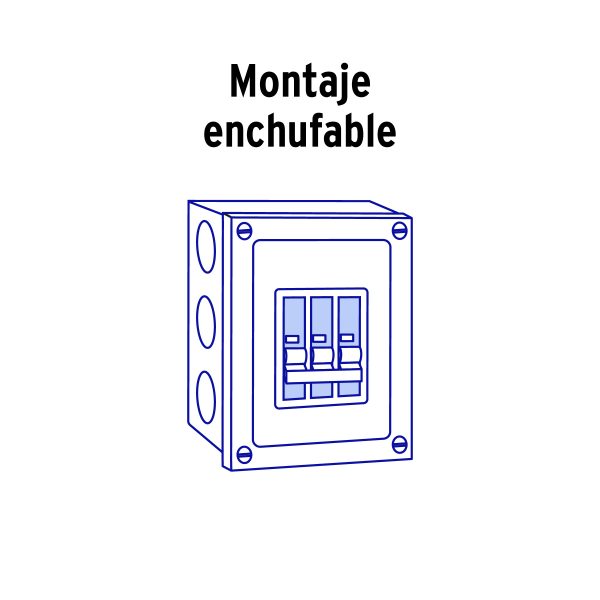 47514 - Interruptor de 3 polos 20A, enchufable, VOLTECK