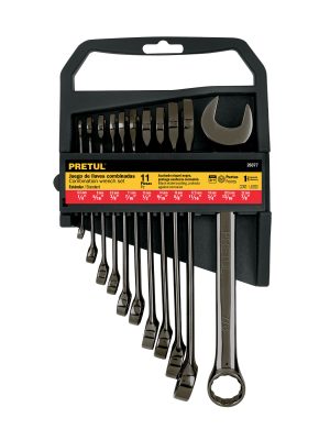 26077 - Juego de 11 llaves combinadas std, acabado gun metal, Pretul