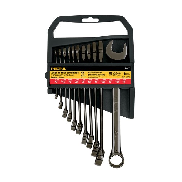 J-2011PG.jpg 26077 - Juego de 11 llaves combinadas std, acabado gun metal, Pretul