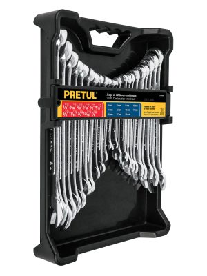 22018 - Juego de 22 llaves combinadas std y mm, PRETUL