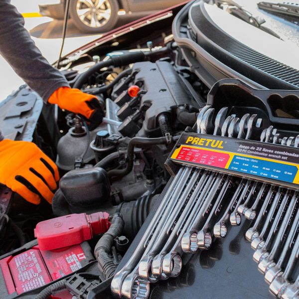 22018 - Juego de 22 llaves combinadas std y mm, PRETUL