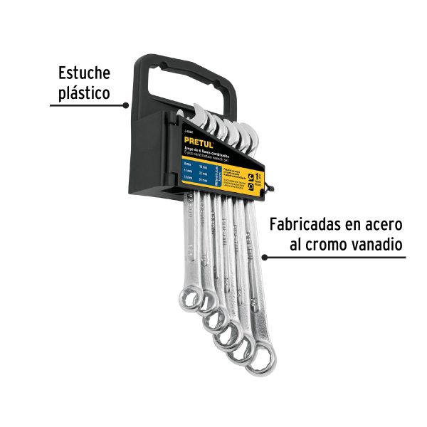 22017 - Juego de 6 llaves combinadas mm, PRETUL
