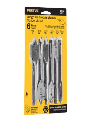 28108 - Juego de brocas planas de manita, 6 piezas, Pretul