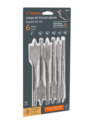 11395 - Juego de brocas planas de manita, 6 piezas, Truper