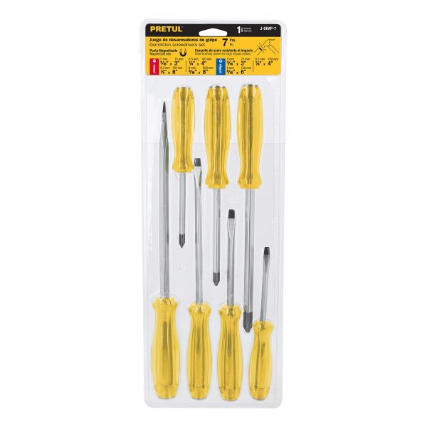 21378 - Juego de 7 desarmadores de impacto, Pretul