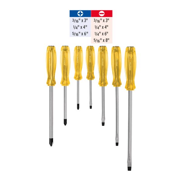 21378 - Juego de 7 desarmadores de impacto, Pretul