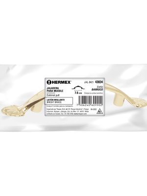 JAL-0421E1.jpg 43834 - Jaladera metálica de 76 mm estilo 'Barroco', latón brillante