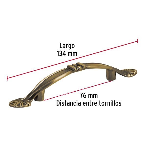 JAL-0431FC2.jpg 43835 - Jaladera metálica de 76 mm estilo 'Barroco', latón antiguo