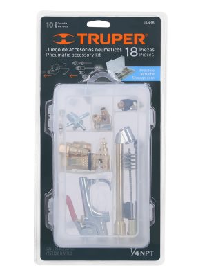 19079 - Juego de 18 accesorios neumáticos, cuerda 1/4' NPT, TRUPER