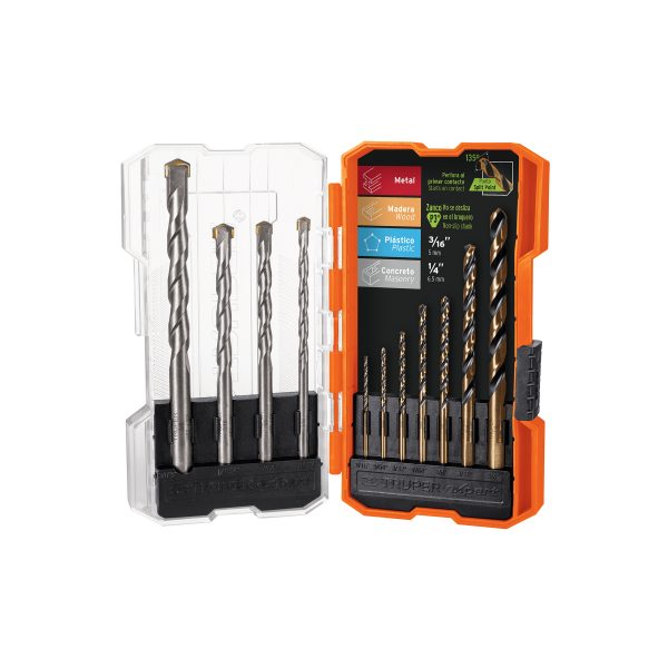 JBAC-11.jpg 11335 - Juego de 11 brocas para metal y concreto en estuche, Truper