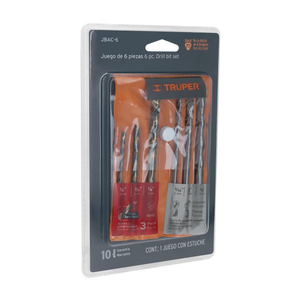 JBAC-6.jpg 11336 - Juego de 6 brocas para metal y concreto, Truper