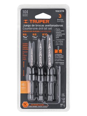 JBAM-3.jpg 102378 - Juego de 3 brocas avellanadoras, TRUPER