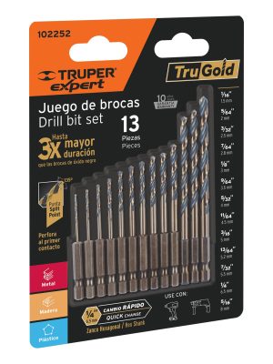 JBAV-13R.jpg 102252 - Juego de 13 brocas HSS p/metal zanco cambio rápido, Expert