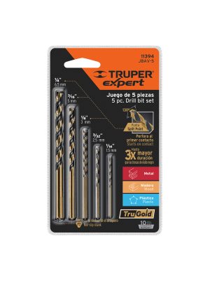 JBAV-5.jpg 11394 - Juego de 5 brocas HSS para metal, Truper Expert