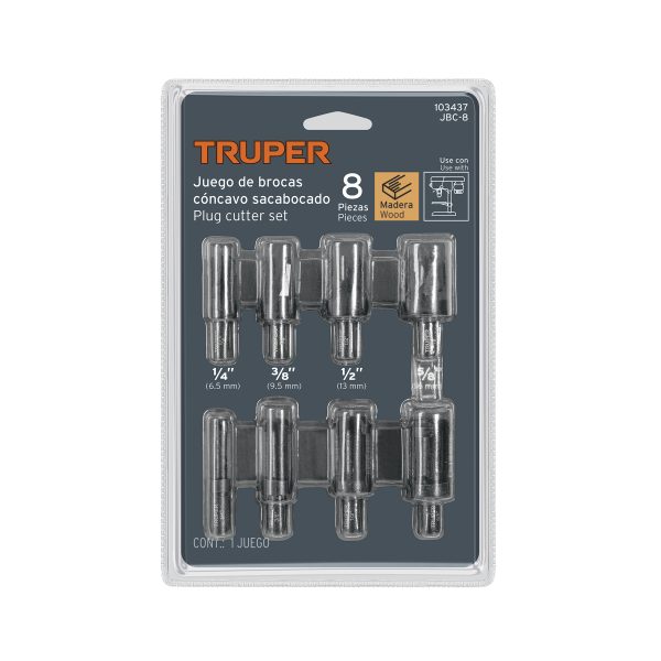103437 - Juego de 8 brocas clavacote para madera, Truper
