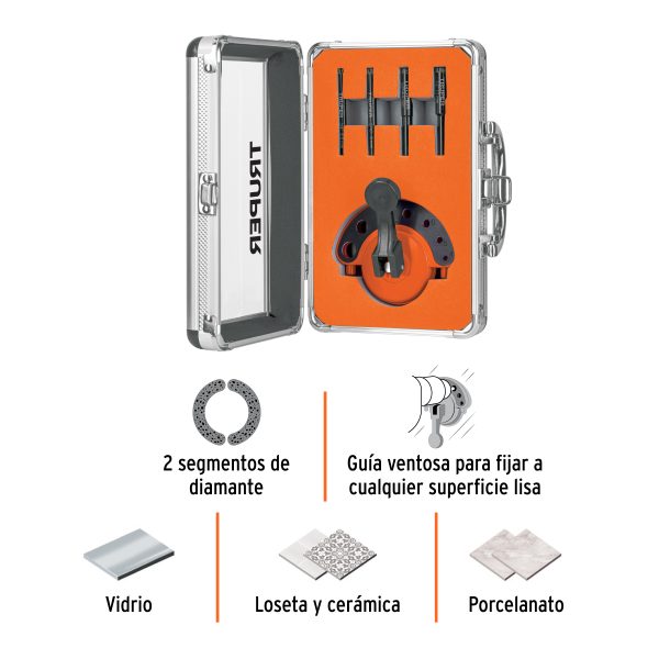 103436 - Juego de 4 brocas diamantadas con guía, TRUPER