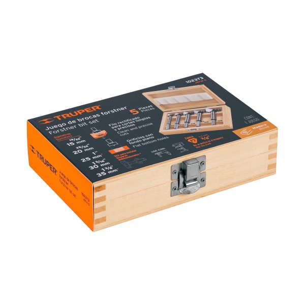 102373 - Juego de 5 brocas forstner para madera, TRUPER