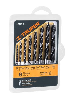 11338 - Juego de 8 brocas con punta centradora para madera, TRUPER