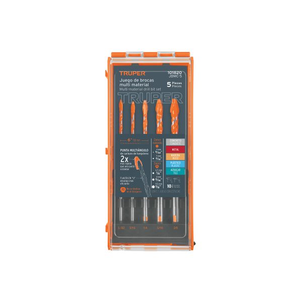 101820 - Juego de 5 brocas multimaterial, Truper