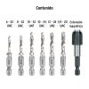 102335 - Juego de 6 brocas HSS con machuelo para metal, Truper