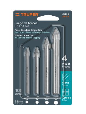 JBVI-4.jpg 101798 - Juego de 4 brocas para vidrio y azulejo, Truper