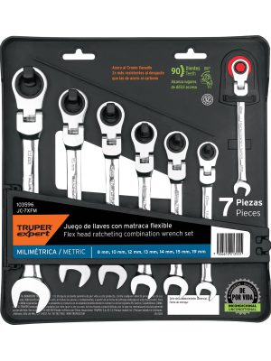 103596 - Juego de 7 llaves combinadas mm con matraca flexible