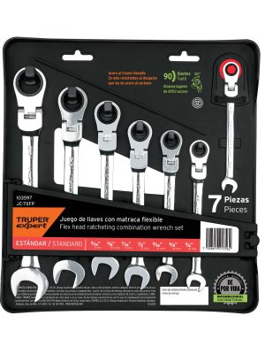103597 - Juego de 7 llaves combinadas std con matraca flexible