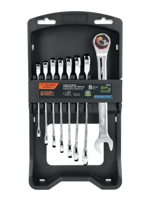 15816 - Juego de 8 llaves combinadas pulidas mm con matraca, EXPERT