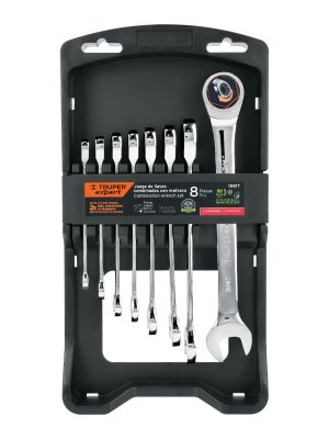 15817 - Juego de 8 llaves combinadas std pulidas con matraca, EXPERT