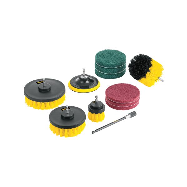 27191 - Juego 12 accesorios de limpieza y asentado p/taladro, Pretul