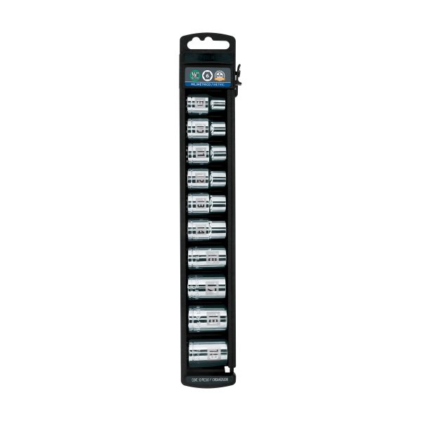 14177 - Juego de 10 dados cuadro 1/2' mm, Truper