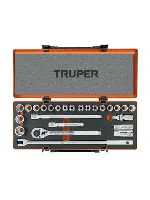 13938 - Juego de 25 herramientas cuadro 1/2' std y mm para mecánico