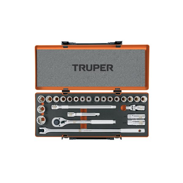 13938 - Juego de 25 herramientas cuadro 1/2' std y mm para mecánico