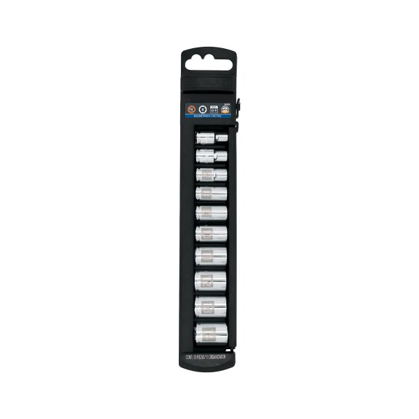 14166 - Juego de 10 dados cuadro 1/4' mm, Truper
