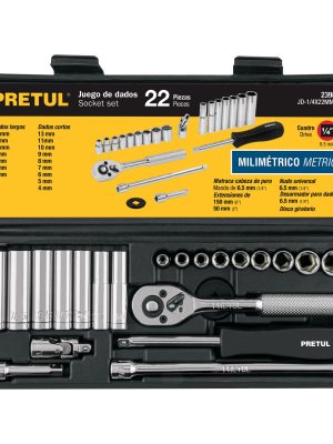 JD-1-4X22MM-P.jpg 23980 - Juego de 22 herramientas 1/4' mm para mecánico, Pretul