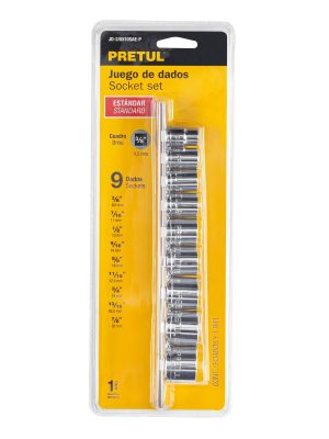 JD-3-8X10SAE-PE1.jpg 21185 - Juego de 9 dados cuadro 3/8' std, Pretul