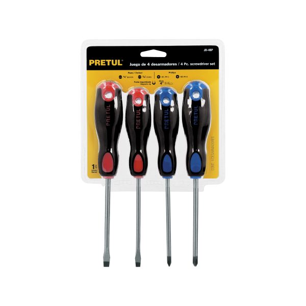 20218 - Juego de 4 desarmadores mango Comfort Grip, Pretul
