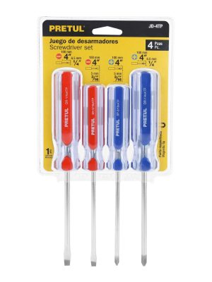 20212 - Juego de 4 desarmadores mango de PVC, Pretul