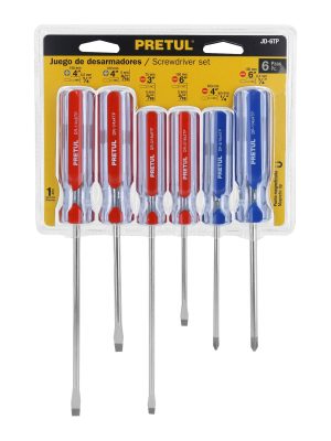 20214 - Juego de 6 desarmadores mango de PVC, Pretul