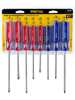 20213 - Juego de 8 desarmadores mango de PVC, Pretul