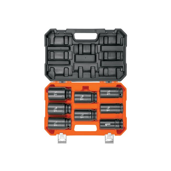 100948 - Juego de 8 dados largos cuadro 3/4' de impacto 6 puntas std