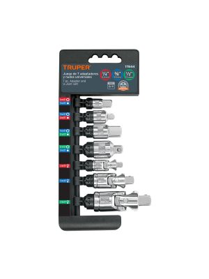 17844 - Juego de 7 piezas de adaptadores y nudos universales, Truper