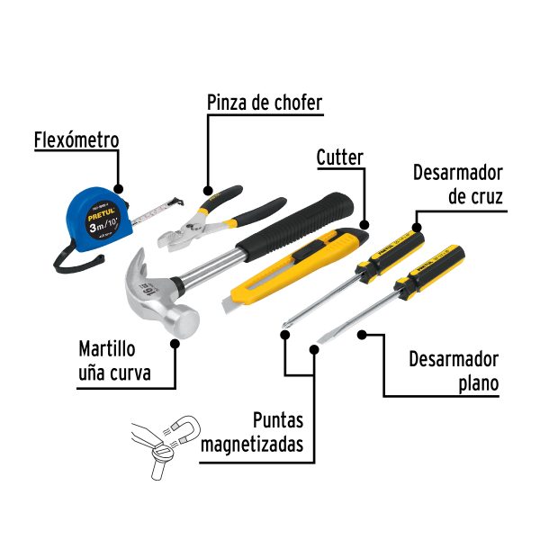 22972 - Juego de 6 herramientas caseras, Pretul