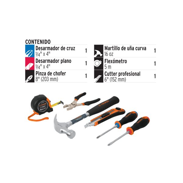14651 - Juego de 6 herramientas caseras, Truper