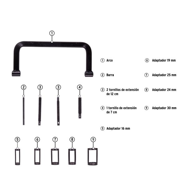 104034 - Juego de arco levanta válvulas, 10 pzas