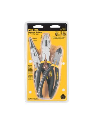 JGO-PIN3.jpg 22975 - Juego de 3 pinzas de 6', mangos de PVC, Pretul