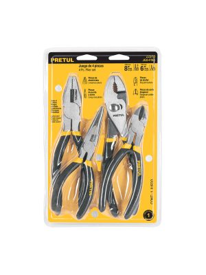 JGO-PIN4.jpg 22970 - Juego de 4 pinzas, mangos de PVC, Pretul