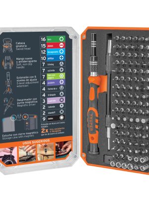 102398 - Desarmador de precisión con 106 puntas intercambiables